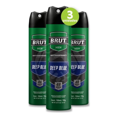 Kit c/3 Unidades de Desodorante Aerosol Brut 150ml Deep Blue