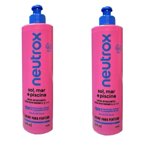 Kit c/2 Unidades de Creme Para Pentear Neutrox 300ml Sol Mar E Piscina