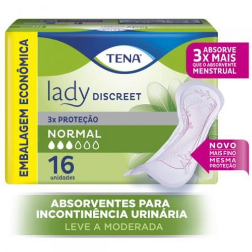 Kit c/4 Absorvente Tena Lady Discreet Normal C/16Unidades