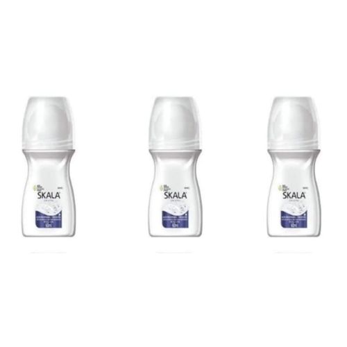 Kit c/3 Unidades de Desodorante Rollon Skala 60ml Cristal