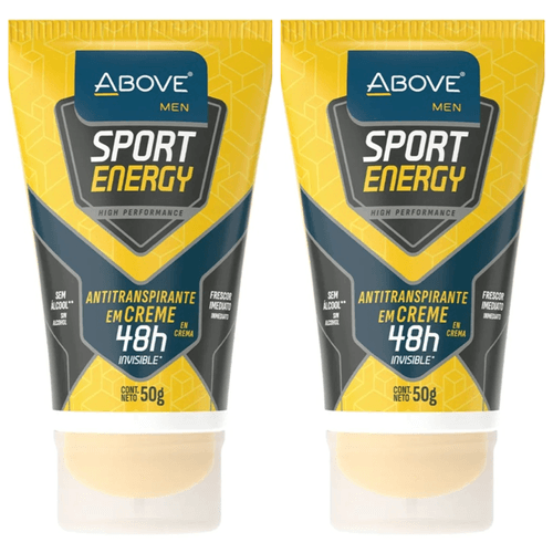 Kit c/2 Unidades de Desodorante Bisnaga Above 50g Sport Energy Men Kit c/2 Unidades de Desodorante Bisnaga Above 50g Sport Energy Men