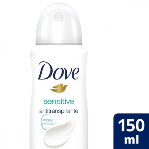 Kit c/2 Unidades de Desodorante Antitranspirante Aerosol Dove Sensitive 150ml