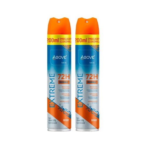 Kit c/2 Unidades de Desodorante Aerosol Above 72H 200ml Extreme Sport Kit c/2 Unidades de Desodorante Aerosol Above 72H 200ml Extreme Sport