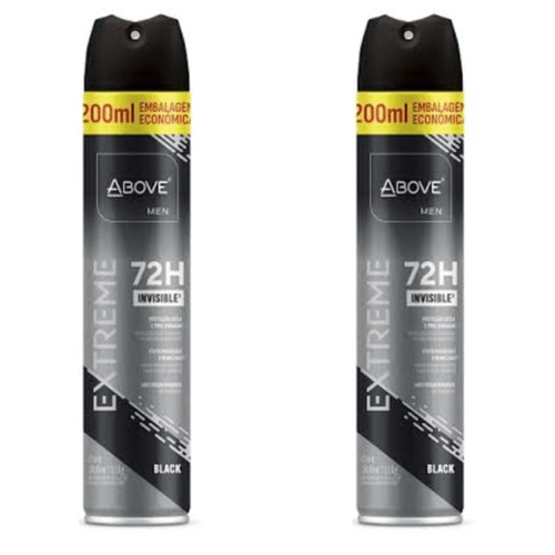 Kit c/2 Unidades de Desodorante Aerosol Above 72H 200ml Extreme Black