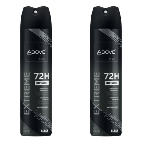 Kit c/2 Unidades de Desodorante Aerosol Above 72H 150ml Extreme Black Kit c/2 Unidades de Desodorante Aerosol Above 72H 150ml Extreme Black