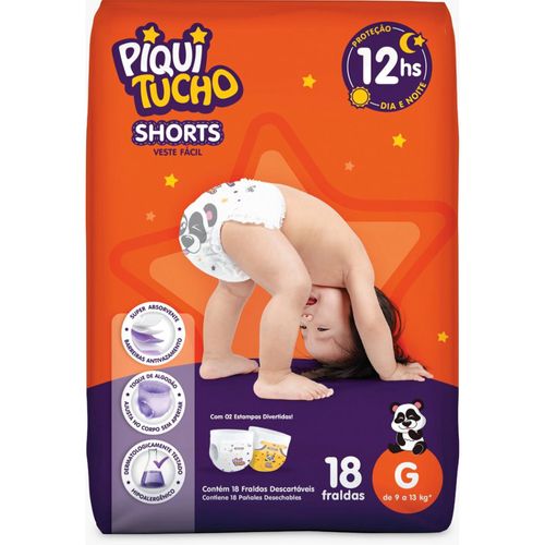 Kit 4 Fraldas Shorts Piquitucho Jumbinho (G) 18 Unidades cada