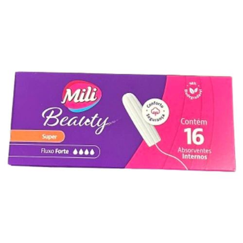 Kit c/16 Absorvente Interno Mili Beauty Super C/16 Unidades