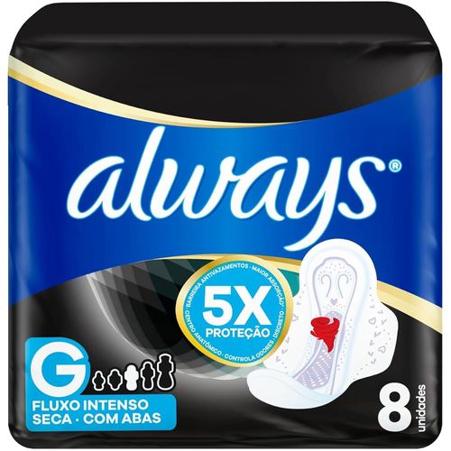 Kit c/16 Absorvente Cobertura Seca Noturno Com Abas Always Simples 8 Unidades