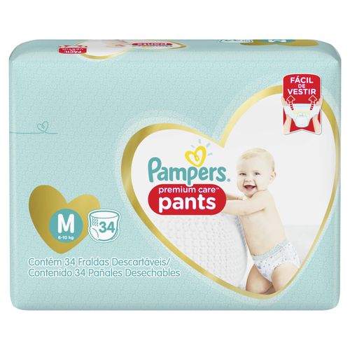 Kit 2 Fraldas Pampers Pants Premium Care M c/34 Unidades cada Kit 2 Fraldas Pampers Pants Premium Care M c/34 Unidades cada