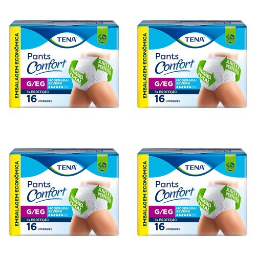 Kit 4 Fraldas Pants Confort G/Eg 16 Unidades cada