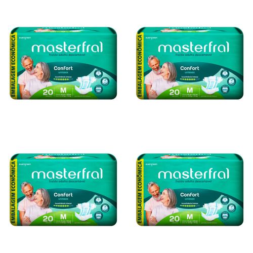 Kit 4 Fraldas Masterfral Confort M c/20 Unidades cada