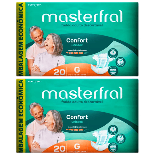Kit 2 Fraldas Masterfral Confort Econômica 