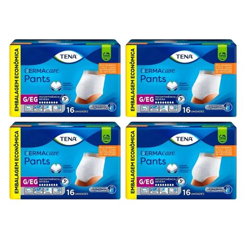 Kit 2 Fraldas Adulto Tena Pants Dermacare Mega G/Eg 16 Unidades cada Kit 2 Fraldas Adulto Tena Pants Dermacare Mega G/Eg 16 Unidades cada