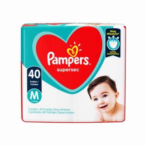 Kit 2 Fraldas Pampers Ss Mega M C/40 Unidades cada