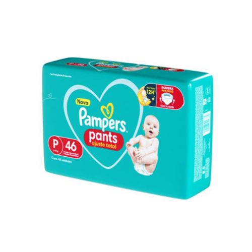Kit 4 Fraldas Infantil Pants Pampers Ajuste Total P 3 A 8Kg Pacote 46 Unidades cada