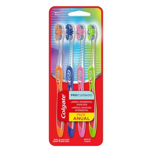 Escova Dental Colgate Pro Cuidado Pack com 4 Und Escova Dental Colgate Pro Cuidado Pack com 4 Und