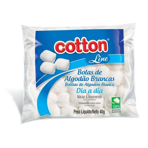 Algodão Bola Cotton Line Branco 40g Algodão Bola Cotton Line Branco 40g