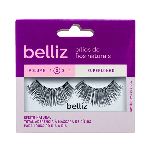 Cílios Belliz Naturais Vol. 2 Superlongo - 109 Ref. 2628