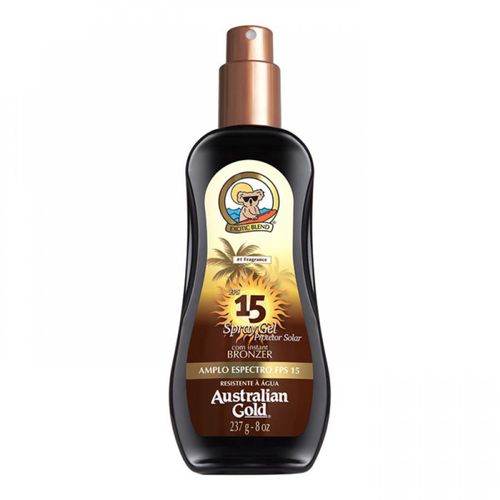 Protetor Solar Australian Gold Instant Bronzer FPS 15 spray 237mL