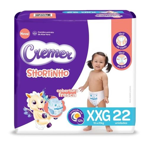 Fralda Descartável Cremer Shortinho Jumbo Xxg 22 Unidades Fralda Descartável Cremer Shortinho Jumbo Xxg 22 Unidades