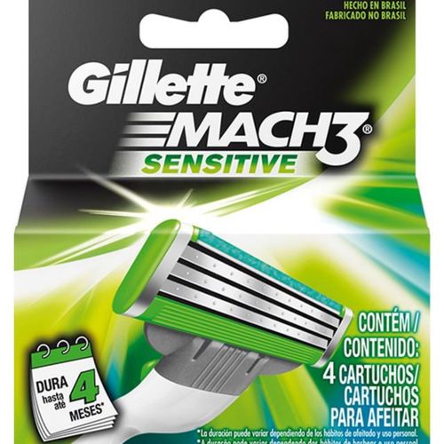Carga Gillette Mach3 Sensitive 4 Unidades Carga Gillette Mach3 Sensitive 4 Unidades