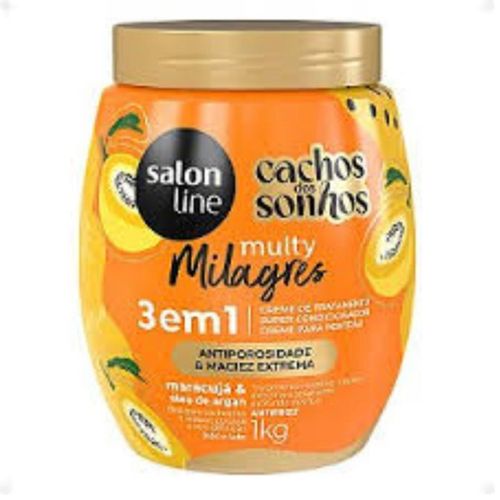 Creme Para Tratamento Salon Line 1Kg Maracujá 3 Em 1 Multy Milagres Creme Para Tratamento Salon Line 1Kg Maracujá 3 Em 1 Multy Milagres