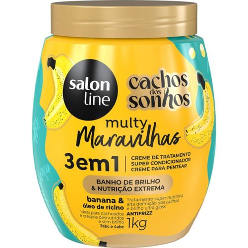 Creme Para Tratamento Salon Line 1Kg Cachos Do Sonhos Banana 3 Em 1 Creme Para Tratamento Salon Line 1Kg Cachos Do Sonhos Banana 3 Em 1