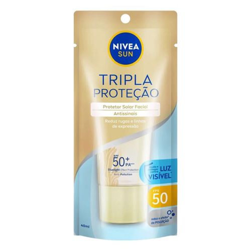 Protetor Facial Nivea Tripla Proteção Antissinais Fps50 40ml Protetor Facial Nivea Tripla Proteção Antissinais Fps50 40ml