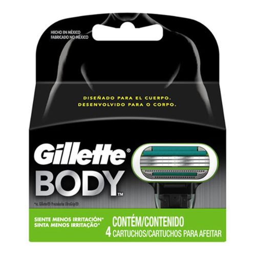 Carga Para Aparelho De Barbear Gillette Body Com 4 Unidades Carga Para Aparelho De Barbear Gillette Body Com 4 Unidades