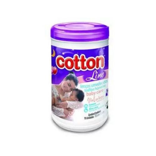 Lenço Umedecido Cotton Line Pote 70 Unidades Lilás Lenço Umedecido Cotton Line Pote 70 Unidades Lilás