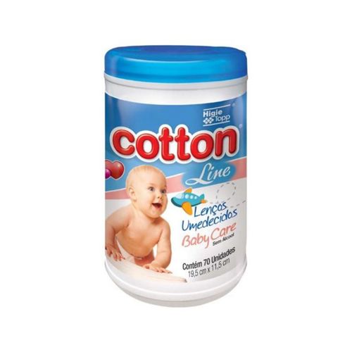 Lenço Umedecido Cotton Line Pote 70 Unidades Azul Lenço Umedecido Cotton Line Pote 70 Unidades Azul