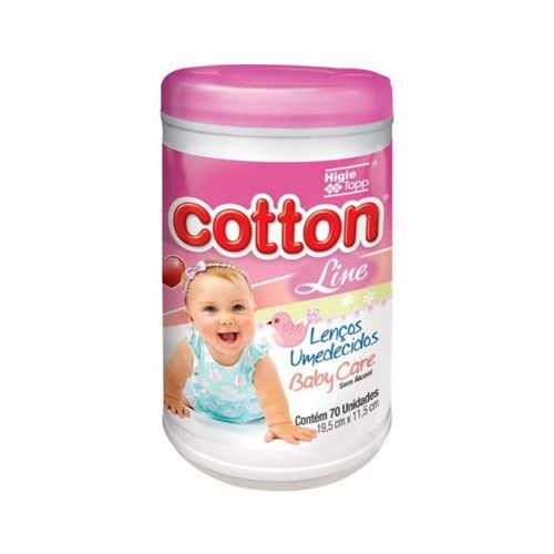 Lenço Umedecido Cotton Line Pote 70 Unidades Rosa Lenço Umedecido Cotton Line Pote 70 Unidades Rosa