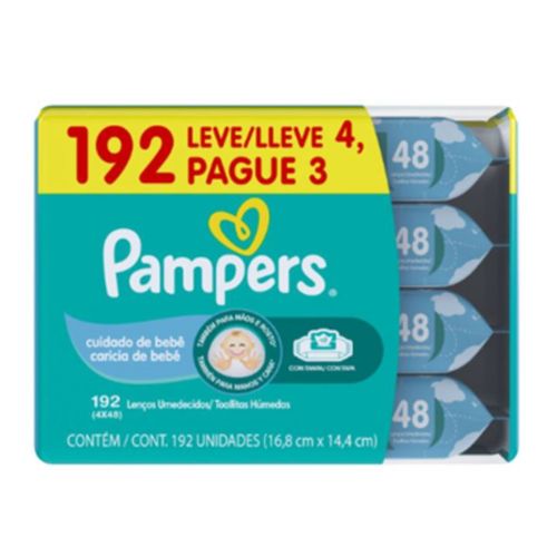 Lenço Umedecido Pampers c/192 Unidades Bebê Lenço Umedecido Pampers c/192 Unidades Bebê