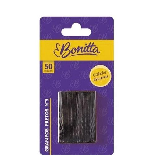 Grampos Para Cabelo N 5 Bonitta Preto 50 Unidades Grampos Para Cabelo N 5 Bonitta Preto 50 Unidades