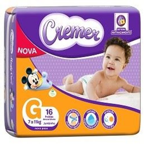 Fralda Descartável Cremer Jumbinho Gd 16 Unidades Fralda Descartável Cremer Jumbinho Gd 16 Unidades