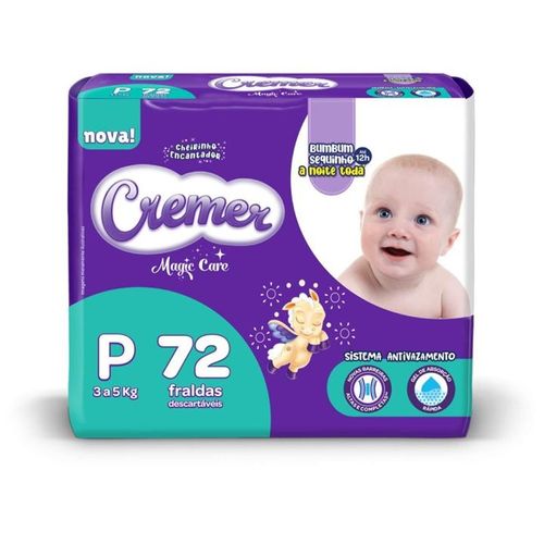 Fralda Descartável Cremer Hiper Pq 72 Unidades Fralda Descartável Cremer Hiper Pq 72 Unidades