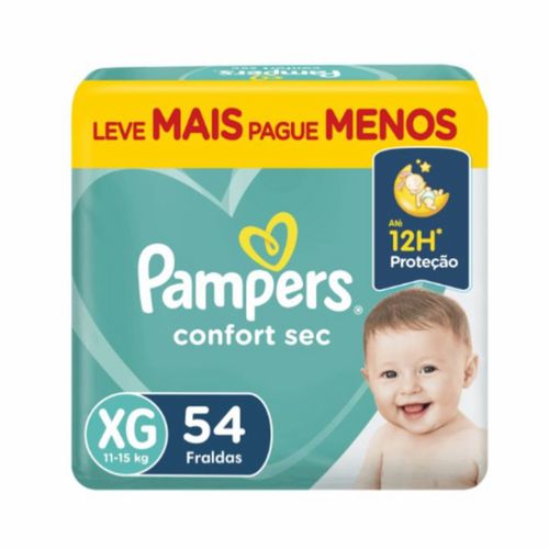Fraldas Pampers Confort Sec Xg 54 Unidades
