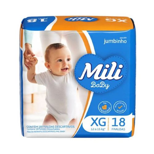 Fralda Mili Baby Jumbinho (Xg) 18 Unidades Fralda Mili Baby Jumbinho (Xg) 18 Unidades