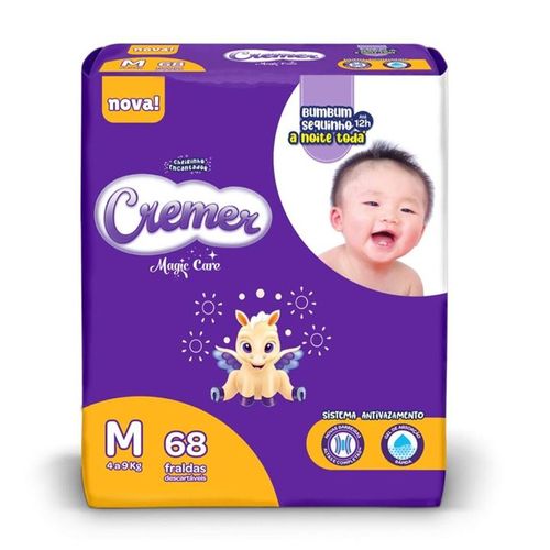 Fralda Descartável Cremer Hiper Md 68 Unidades Fralda Descartável Cremer Hiper Md 68 Unidades