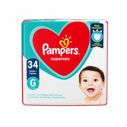 Fraldas Pampers Ss Mega G 34 Unidades Fraldas Pampers Ss Mega G 34 Unidades