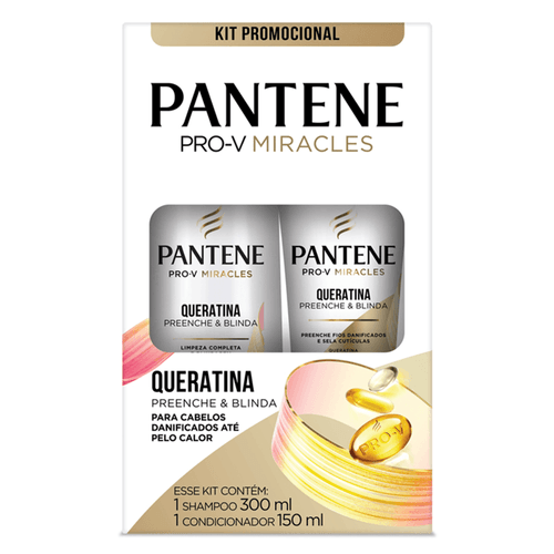 Kit Pantene Shampoo 300Ml + Condicionador 150Ml Queratina