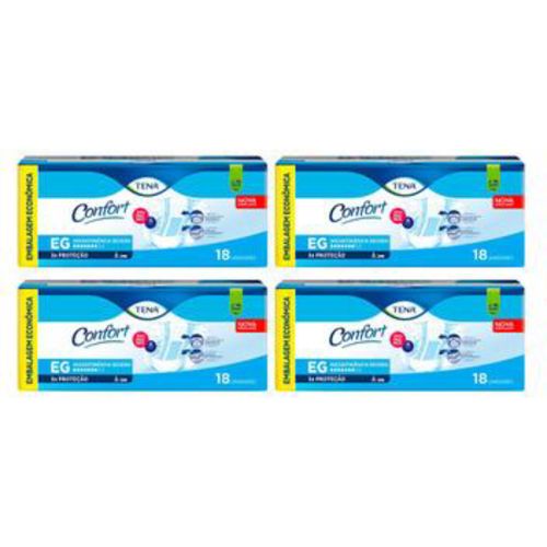 Kit 4 Fraldas Geriátrica Tena Confort Tamanho EG 18 Unidades cada Kit 4 Fraldas Geriátrica Tena Confort Tamanho EG 18 Unidades cada