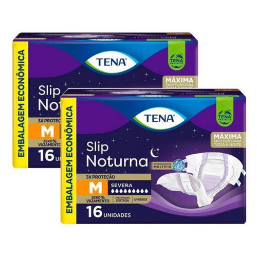 Kit 2 Fraldas Tena Slip Noturna M c/16 unidades Kit 2 Fraldas Tena Slip Noturna M c/16 unidades