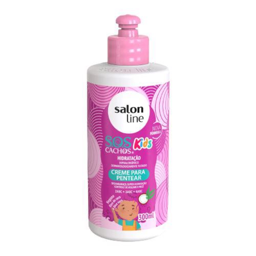 Creme Para Pentear Infantil Salon Line Sos 300ml Kids Umidificador Creme Para Pentear Infantil Salon Line Sos 300ml Kids Umidificador