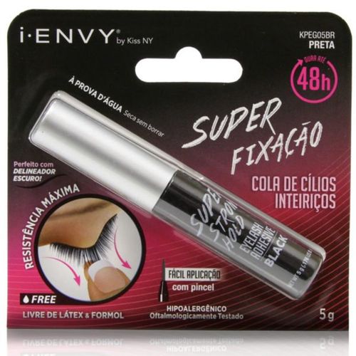 Cola para Cílios Postiços Kiss NY I-Envy Super Fixação 48 H - Preta Cola para Cílios Postiços Kiss NY I-Envy Super Fixação 48 H - Preta
