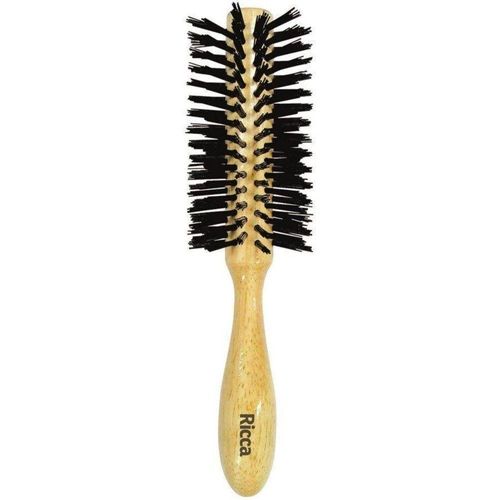 Escova De Cabelo Ricca Madeira Nylon Meia Lua Ref:415