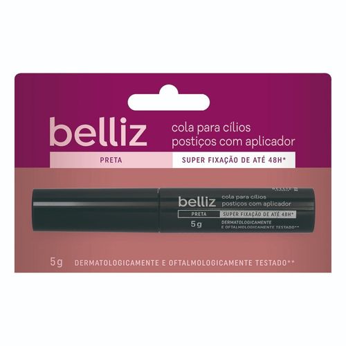 Cola Para Cilios Belliz 48Hrs Preta Com Aplicador Cola Para Cilios Belliz 48Hrs Preta Com Aplicador