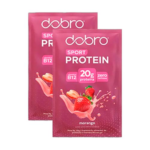 Kit 2X: Proteína Vegana Morango Sachê Dobro 30g Kit 2X: Proteína Vegana Morango Sachê Dobro 30g