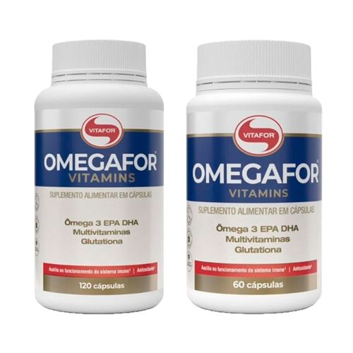 Kit 2X: Omegafor Vitamins Vitafor 120 Cápsulas Kit 2X: Omegafor Vitamins Vitafor 120 Cápsulas