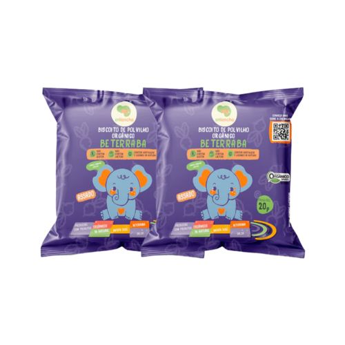 Kit 2X: Biscoito de Polvilho Beterraba Vegano Orgânico Crilancha 20g